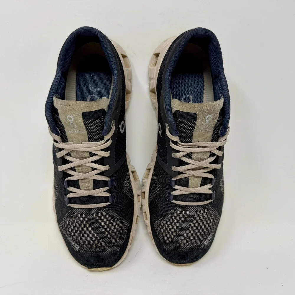 On Cloud X Shift Running Shoes Lightweight Cushioned Navy Women's 8 Beige  I.5.6